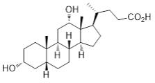 The chemical structure of deoxycholic acid.