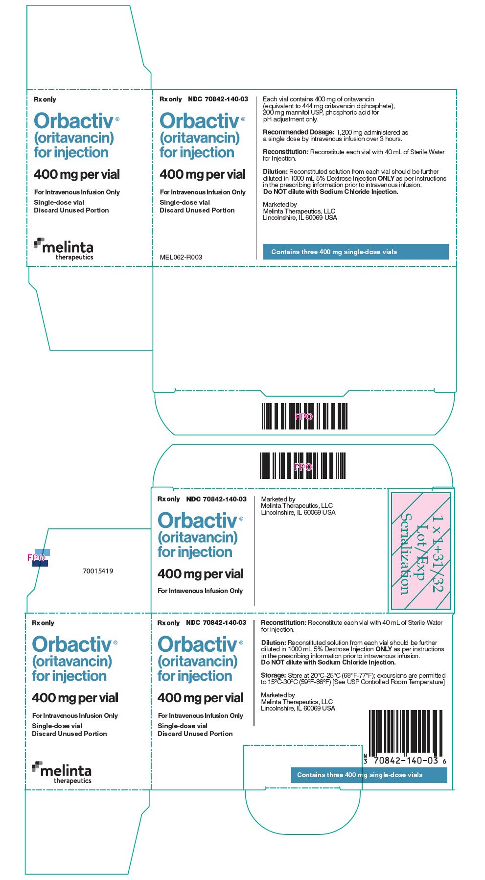 PRINCIPAL DISPLAY PANEL - 400 mg Vial Carton