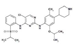 The chemical structure of ceritinib.